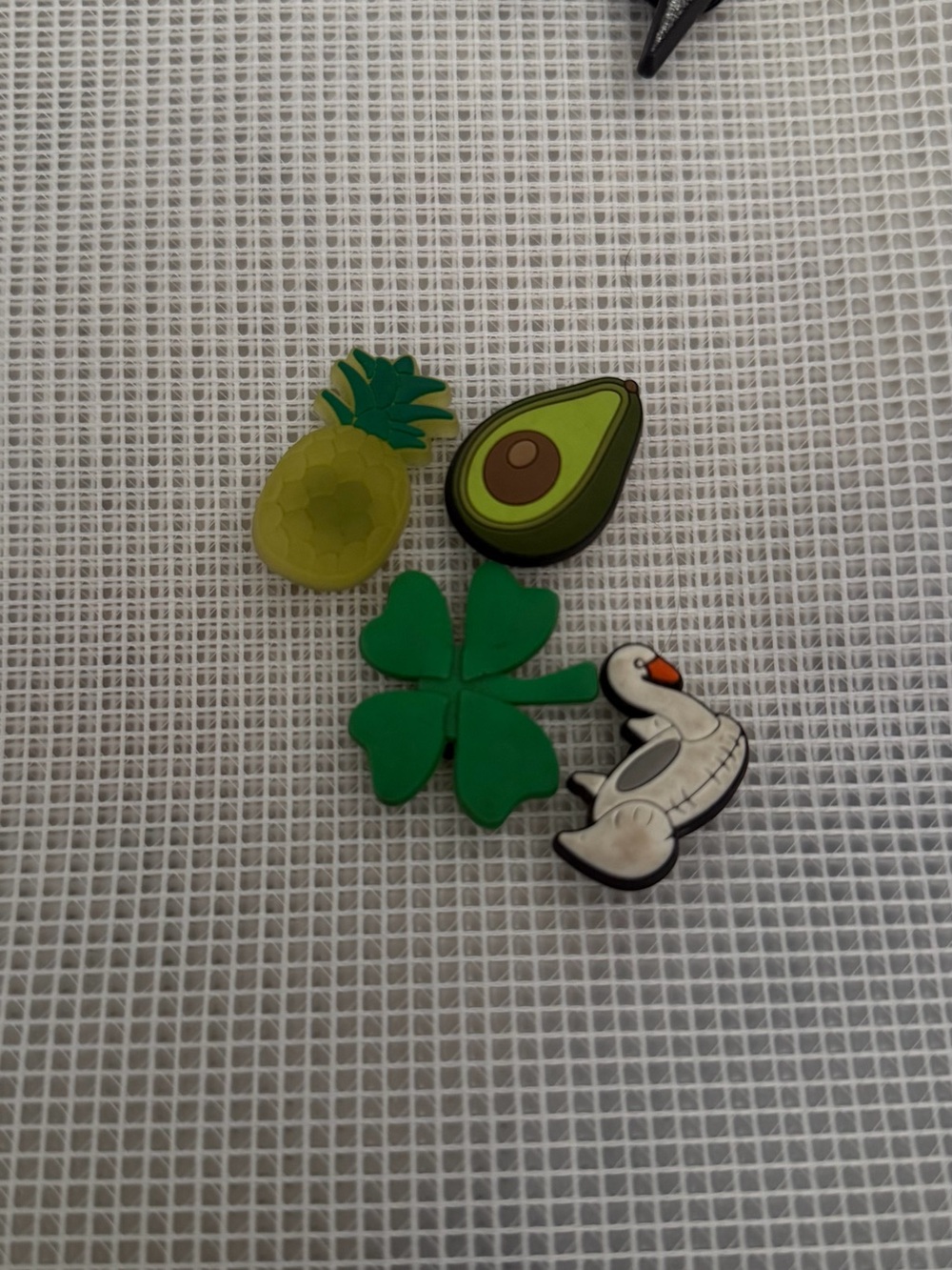 Cute Fruit & Charm Jibbitz Set - Pineapple, Avocado, Clover, Swan